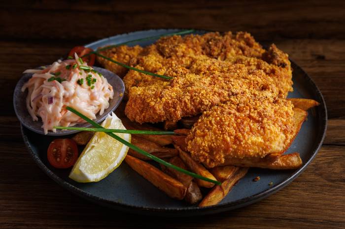 Breaded chicken schnitzel